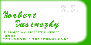 norbert dusinszky business card